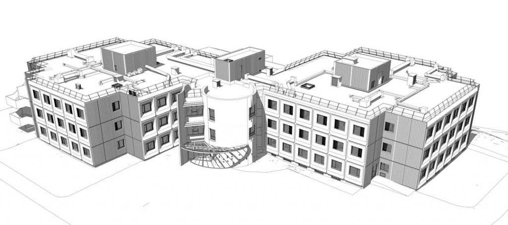 Relevé par scanner 3D et jumeau numérique BIM du Centre Hospitalier Esquirol - CHU de Caen - Calvados