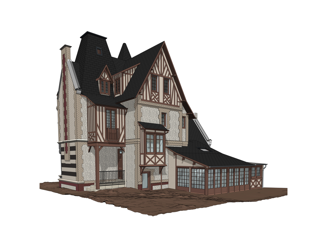 Maquette numérique du Manoir le Paradou situé à Deauville dans le Calvados