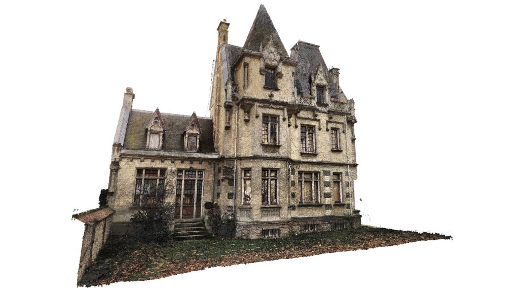 Nuage de points du manoir Le Paradou à Deauville relevé au scanner 3D