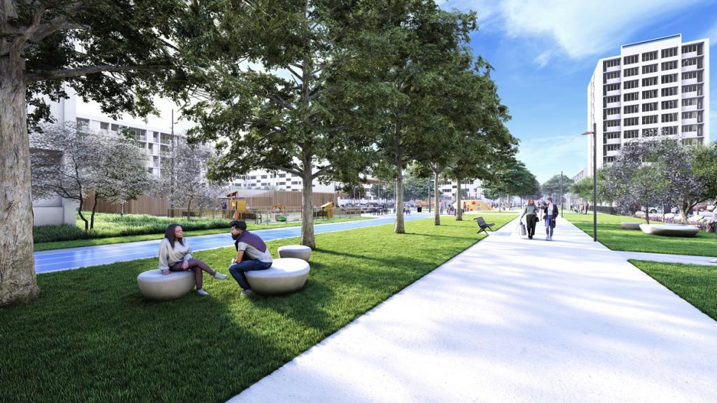 aménagement d'un quartier en images de synthèse