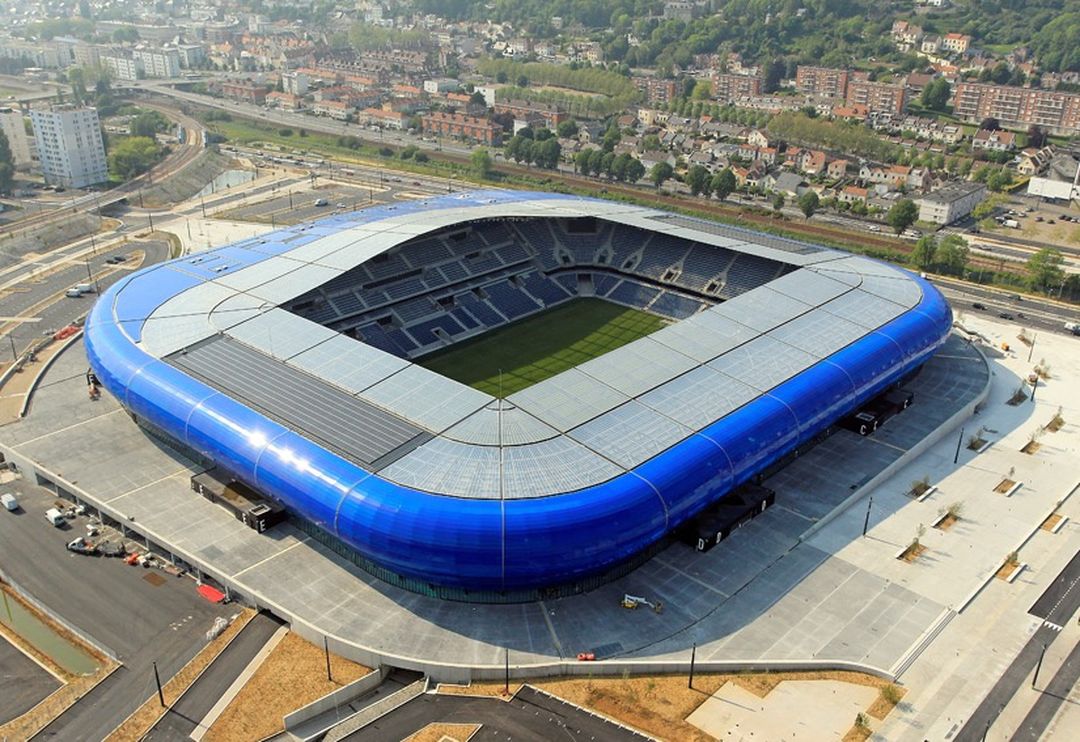 Vue aérienne du stade Océane au Havre, dont Concept-plan a réalisé la visite virtuelle