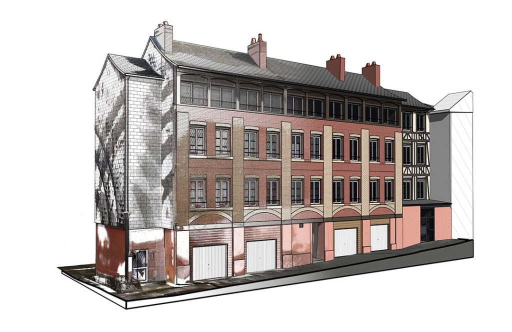 Relevé par scanner 3D - Logements sociaux - Elbeuf Normandie