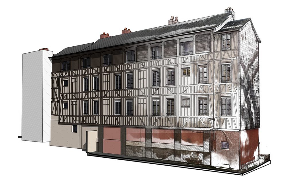 Relevé par scanner 3D - Logements sociaux - Elbeuf Normandie