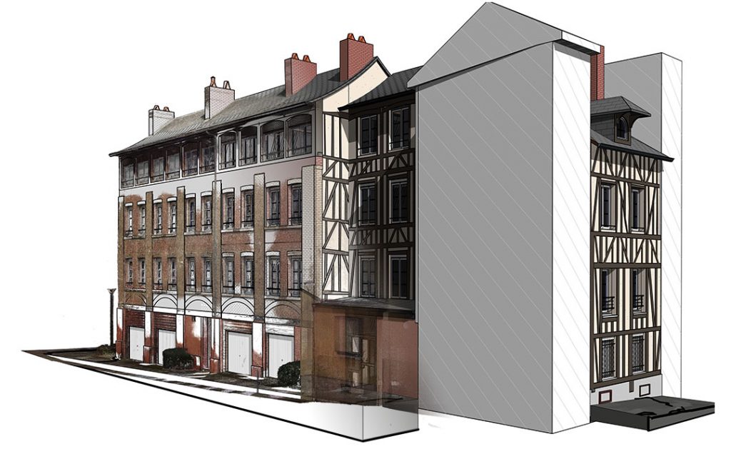 Relevé par scanner 3D - Logements sociaux - Elbeuf Normandie