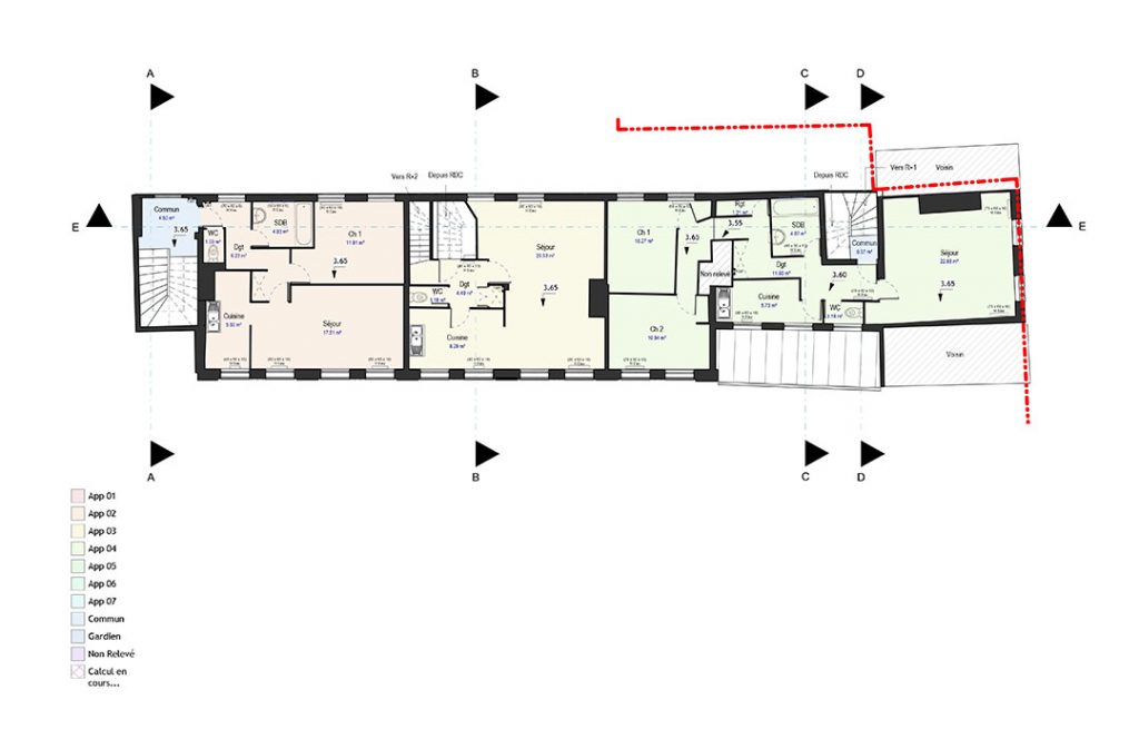 Relevé par scanner 3D - Logements sociaux - Elbeuf Normandie