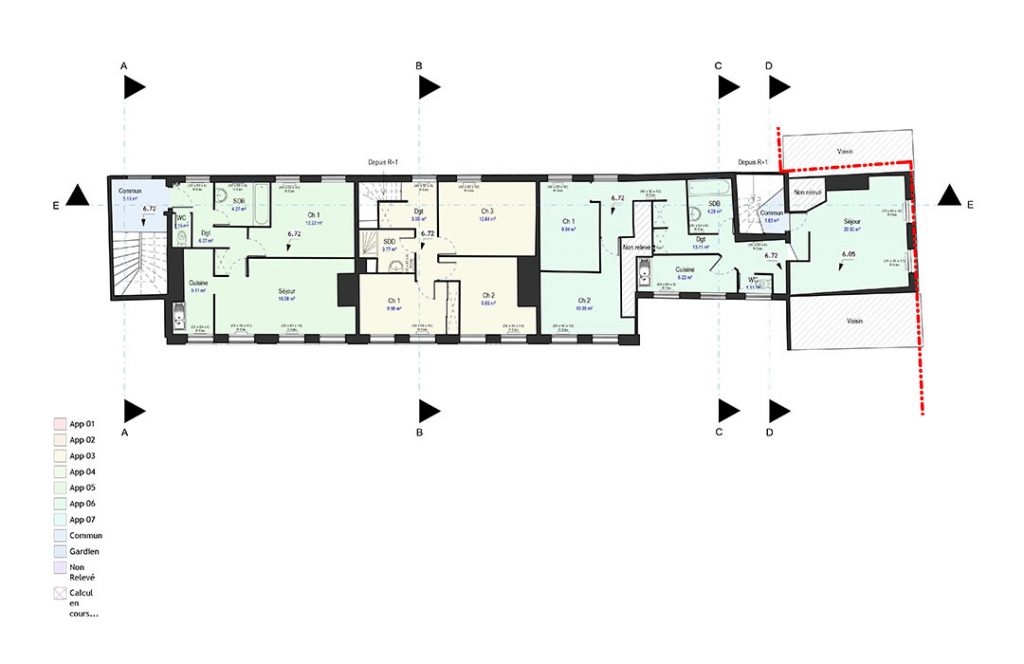 Relevé par scanner 3D - Logements sociaux - Elbeuf Normandie
