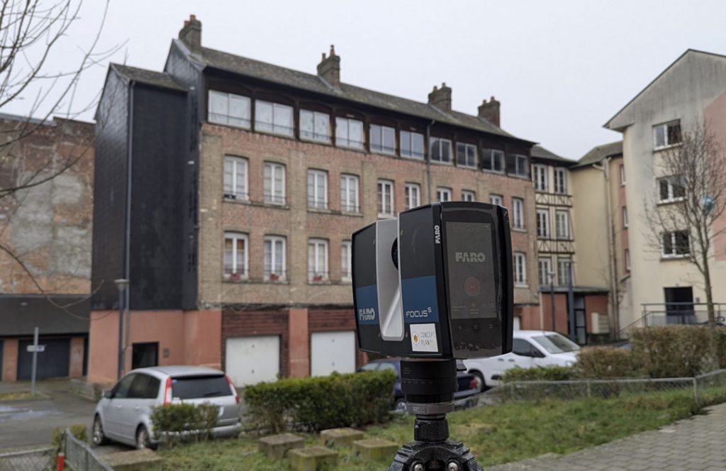 Relevé par scanner 3D - Logements sociaux - Elbeuf Normandie