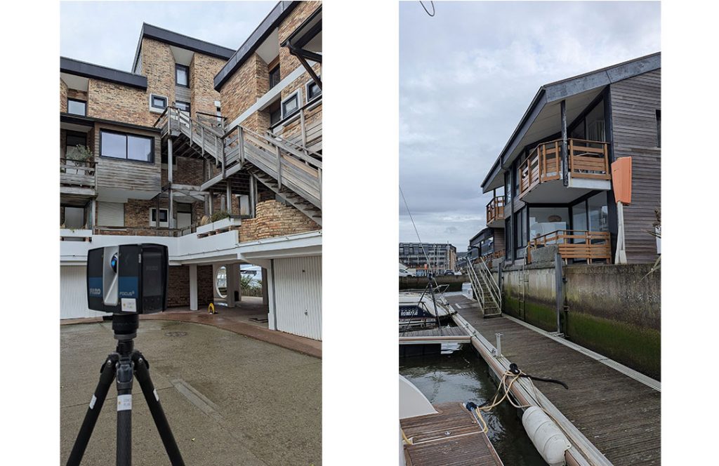 relevé par scanner 3D et maquette numérique des Marinas de Deauville en Normandie
