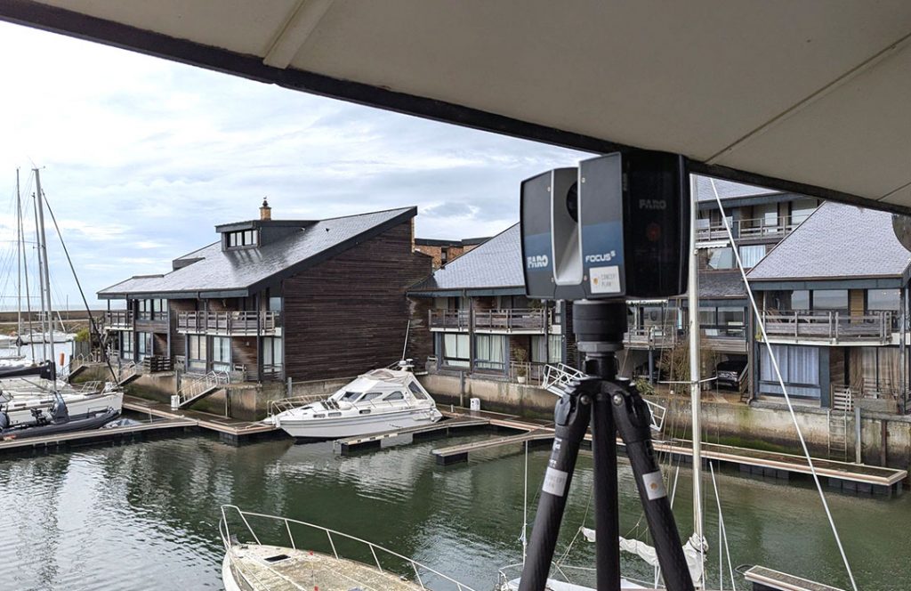 relevé par scanner 3D et maquette numérique des Marinas de Deauville en Normandie