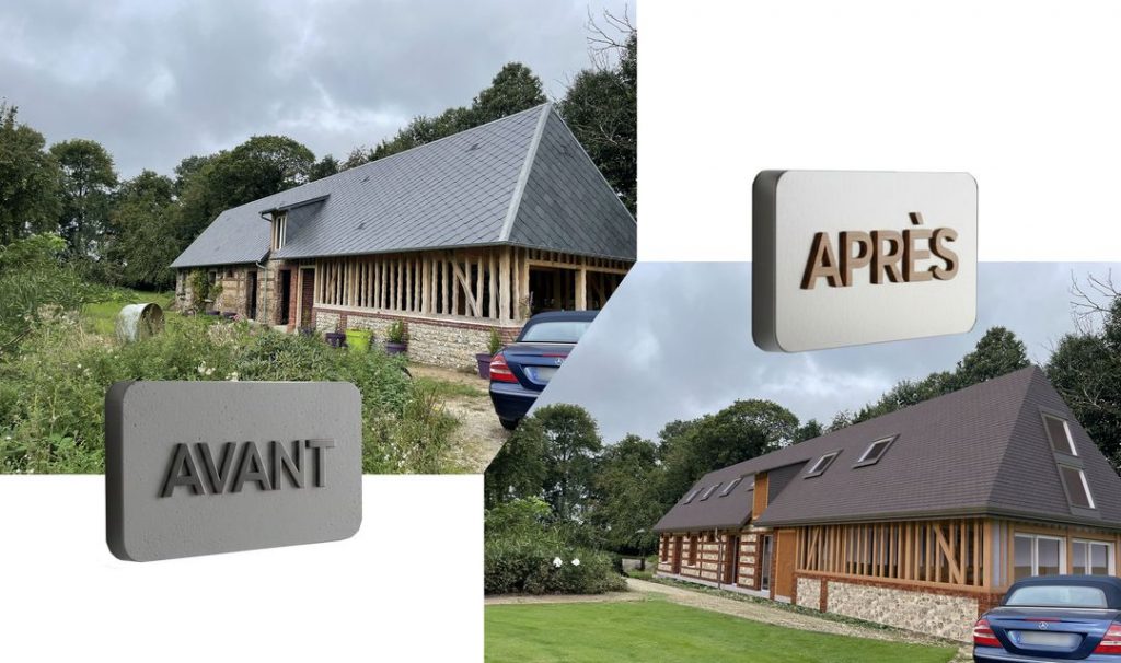 Changement de destination bâtiment agricole en logement, Le Havre, Normandie, concept-plan