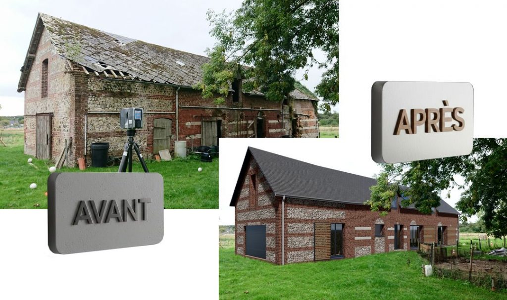 Changement de destination grange en logement, Le Havre, Normandie, concept-plan