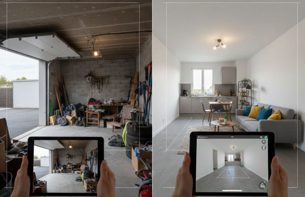 Changement de destination garage en logement, Le Havre, Normandie, concept-plan